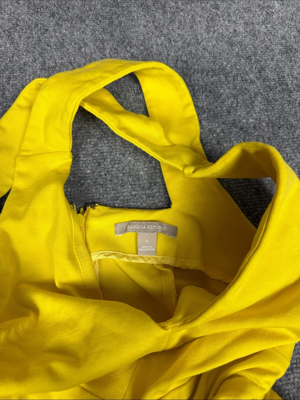 Banana Republic Bright Yellow Halter Fit-and-Flare Mini Dress